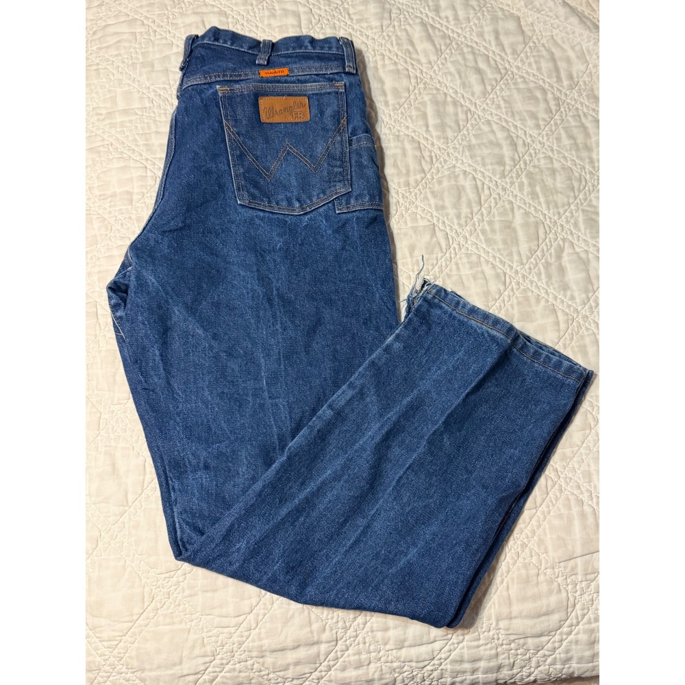Wrangler Jeans Men 36x30 Blue FR Flame Resistant Advanced Comfort Relaxed Fit